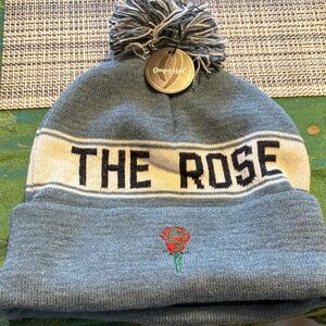 The Rose Blue Knit Beanie with Pom-Pom